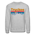 Truckee, California Sweatshirt - Retro Mountain & Birds Truckee Crewneck Sweatshirt - heather gray