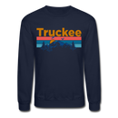 Truckee, California Sweatshirt - Retro Mountain & Birds Truckee Crewneck Sweatshirt - navy