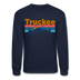Truckee, California Sweatshirt - Retro Mountain & Birds Truckee Crewneck Sweatshirt - navy