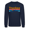 Truckee, California Sweatshirt - Retro Mountain & Birds Truckee Crewneck Sweatshirt - navy