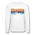 Wyoming Sweatshirt - Retro Mountain & Birds Wyoming Crewneck Sweatshirt - white