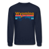 Wyoming Sweatshirt - Retro Mountain & Birds Wyoming Crewneck Sweatshirt - navy