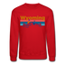 Wyoming Sweatshirt - Retro Mountain & Birds Wyoming Crewneck Sweatshirt - red