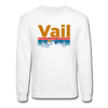 Vail, Colorado Sweatshirt - Retro Mountain & Birds Vail Crewneck Sweatshirt - white