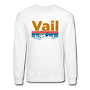 Vail, Colorado Sweatshirt - Retro Mountain & Birds Vail Crewneck Sweatshirt - white