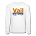 Vail, Colorado Sweatshirt - Retro Mountain & Birds Vail Crewneck Sweatshirt - white