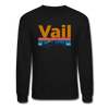 Vail, Colorado Sweatshirt - Retro Mountain & Birds Vail Crewneck Sweatshirt - black