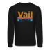 Vail, Colorado Sweatshirt - Retro Mountain & Birds Vail Crewneck Sweatshirt - black