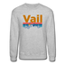 Vail, Colorado Sweatshirt - Retro Mountain & Birds Vail Crewneck Sweatshirt - heather gray