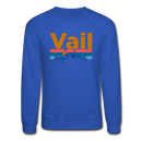 Vail, Colorado Sweatshirt - Retro Mountain & Birds Vail Crewneck Sweatshirt - royal blue