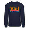 Vail, Colorado Sweatshirt - Retro Mountain & Birds Vail Crewneck Sweatshirt - navy