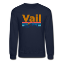 Vail, Colorado Sweatshirt - Retro Mountain & Birds Vail Crewneck Sweatshirt - navy