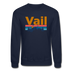 Vail, Colorado Sweatshirt - Retro Mountain & Birds Vail Crewneck Sweatshirt - navy