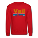 Vail, Colorado Sweatshirt - Retro Mountain & Birds Vail Crewneck Sweatshirt - red
