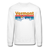 Vermont Sweatshirt - Retro Mountain & Birds Vermont Crewneck Sweatshirt - white