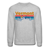 Vermont Sweatshirt - Retro Mountain & Birds Vermont Crewneck Sweatshirt - heather gray