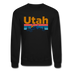 Utah Sweatshirt - Retro Mountain & Birds Utah Crewneck Sweatshirt - black