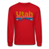 Utah Sweatshirt - Retro Mountain & Birds Utah Crewneck Sweatshirt - red