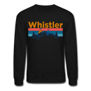 Whistler, Canada Sweatshirt - Retro Mountain & Birds Whistler Crewneck Sweatshirt - black