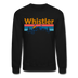 Whistler, Canada Sweatshirt - Retro Mountain & Birds Whistler Crewneck Sweatshirt - black