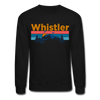 Whistler, Canada Sweatshirt - Retro Mountain & Birds Whistler Crewneck Sweatshirt - black