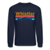 Whistler, Canada Sweatshirt - Retro Mountain & Birds Whistler Crewneck Sweatshirt - navy
