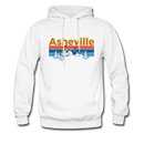 Asheville, North Carolina Hoodie - Retro Mountain & Birds Asheville Hooded Sweatshirt - white
