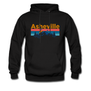 Asheville, North Carolina Hoodie - Retro Mountain & Birds Asheville Hooded Sweatshirt - black