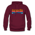 Asheville, North Carolina Hoodie - Retro Mountain & Birds Asheville Hooded Sweatshirt - burgundy