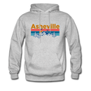 Asheville, North Carolina Hoodie - Retro Mountain & Birds Asheville Hooded Sweatshirt - heather gray