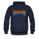 Asheville, North Carolina Hoodie - Retro Mountain & Birds Asheville Hooded Sweatshirt - navy