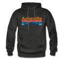 Asheville, North Carolina Hoodie - Retro Mountain & Birds Asheville Hooded Sweatshirt - charcoal gray
