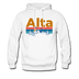Alta, Utah Hoodie - Retro Mountain & Birds Alta Hooded Sweatshirt - white