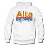 Alta, Utah Hoodie - Retro Mountain & Birds Alta Hooded Sweatshirt - white