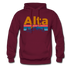 Alta, Utah Hoodie - Retro Mountain & Birds Alta Hooded Sweatshirt - burgundy