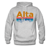 Alta, Utah Hoodie - Retro Mountain & Birds Alta Hooded Sweatshirt - heather gray