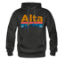Alta, Utah Hoodie - Retro Mountain & Birds Alta Hooded Sweatshirt - charcoal gray