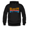 Banff, Canada Hoodie - Retro Mountain & Birds Banff Hooded Sweatshirt - black