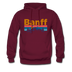 Banff, Canada Hoodie - Retro Mountain & Birds Banff Hooded Sweatshirt - burgundy
