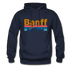 Banff, Canada Hoodie - Retro Mountain & Birds Banff Hooded Sweatshirt - navy