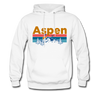 Aspen, Colorado Hoodie - Retro Mountain & Birds Aspen Hooded Sweatshirt - white