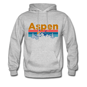 Aspen, Colorado Hoodie - Retro Mountain & Birds Aspen Hooded Sweatshirt