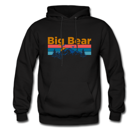 Big Bear, California Hoodie - Retro Mountain & Birds Big Bear Hooded Sweatshirt - black
