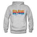 Big Bear, California Hoodie - Retro Mountain & Birds Big Bear Hooded Sweatshirt - heather gray