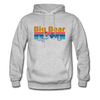 Big Bear, California Hoodie - Retro Mountain & Birds Big Bear Hooded Sweatshirt - heather gray