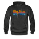 Big Bear, California Hoodie - Retro Mountain & Birds Big Bear Hooded Sweatshirt - charcoal gray
