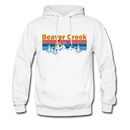 Beaver Creek, Colorado Hoodie - Retro Mountain & Birds Beaver Creek Hooded Sweatshirt - white