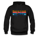 Beaver Creek, Colorado Hoodie - Retro Mountain & Birds Beaver Creek Hooded Sweatshirt - black