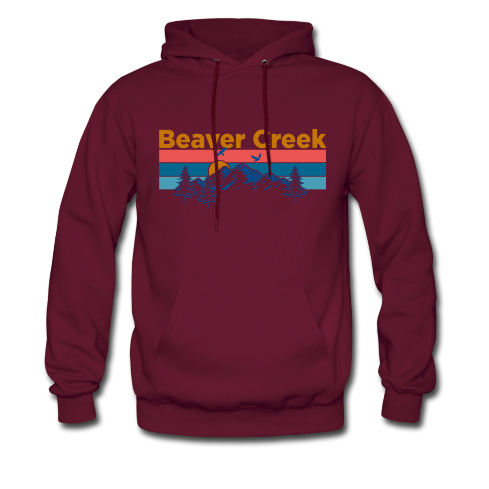Beaver Creek, Colorado Hoodie - Retro Mountain & Birds