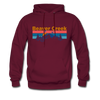 Beaver Creek, Colorado Hoodie - Retro Mountain & Birds Beaver Creek Hooded Sweatshirt - burgundy